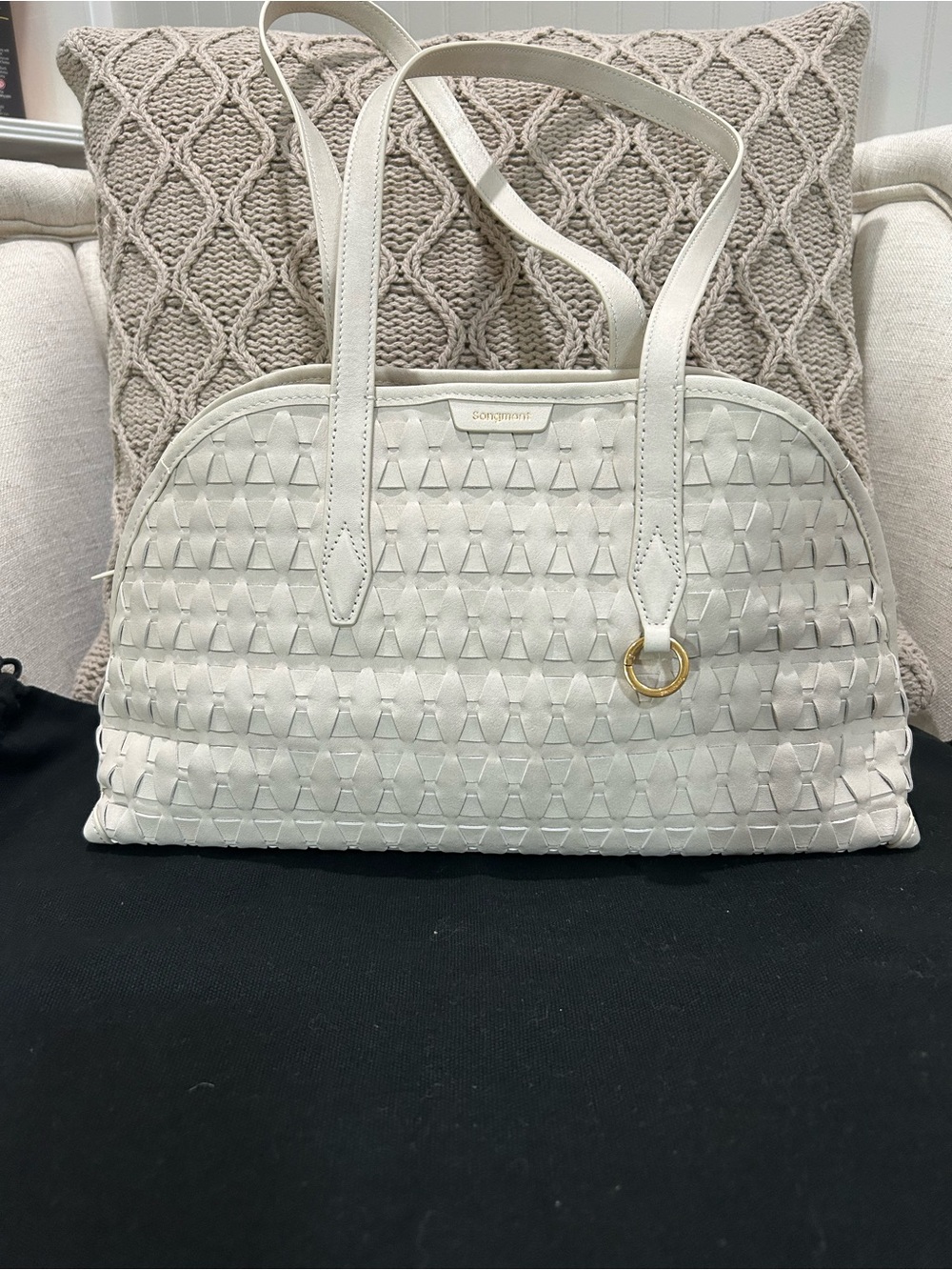 ✨ Authentic Songmont Lattice Shellseeker Bag - Cloud ( Off White) Retail $610 ✨